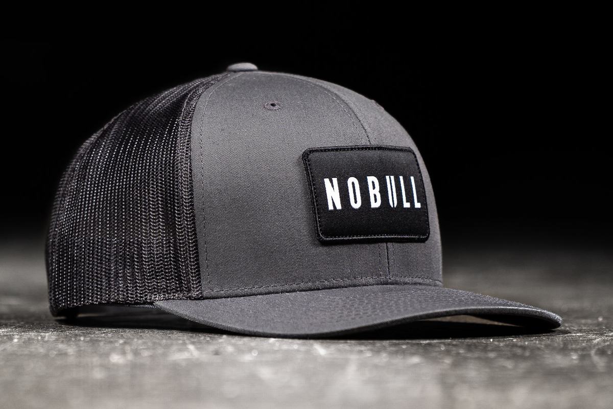 Nobull Curved-Brim Trucker Men\'s Hats Dark Grey Black | Australia (NB0216)